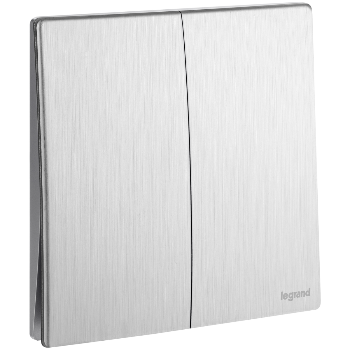 Legrand Mallia Senses 2810 03 BA 雙位雙控開關掣 (拉絲鋁) (金屬面)